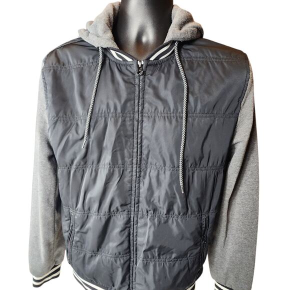 American Rag Varsity Bomber Jacket Hoodie Mens Medium Full Zip Casual Streetwear - Picture 1 of 15